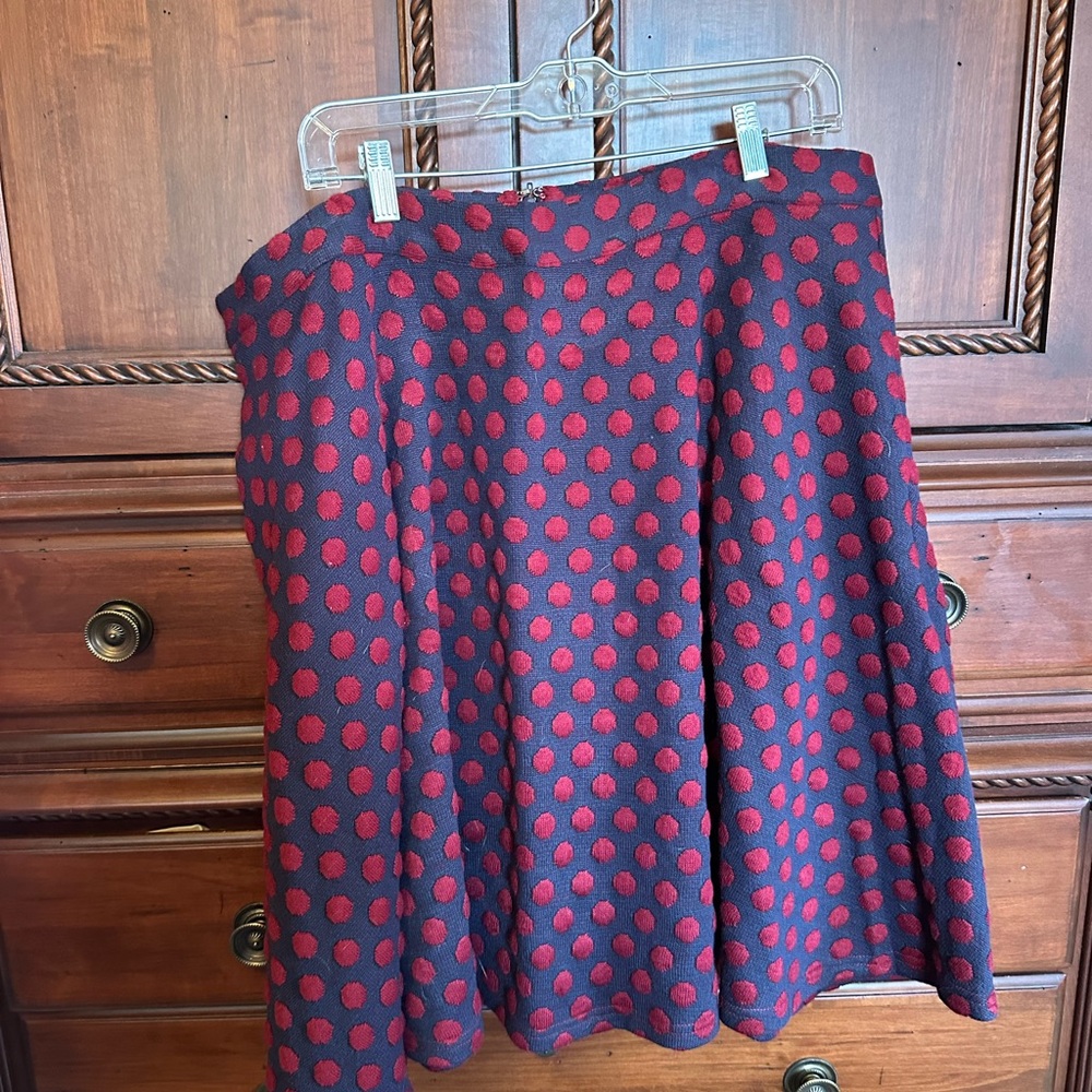 Modcloth Red Polka Dot A-Line Knit Skirt